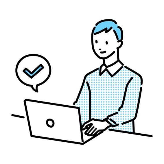 チェックしている人(男)のイラスト
